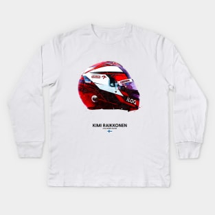 F1 2020 Kimi Raikkonen Crash Helmet Kids Long Sleeve T-Shirt